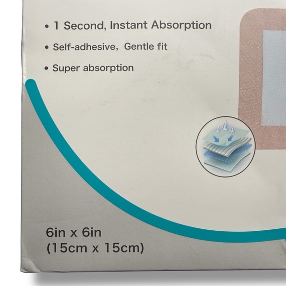Dimora Silicone Wound Dressings Super Absorbent 10 Pack 6” x 6” Soft Wound Care - Picture 8 of 11